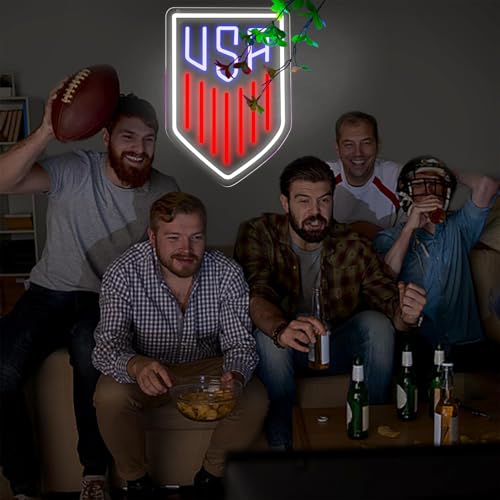 Image of AHlove USA Neon Sign for Wall Decor,LED Neon Lights for Game Room、Man Cave,Birthday、Christmas Gifts for Teen Boys and Girls