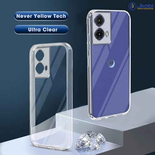Image of Jkobi Back Cover for Motorola Moto G85 5G (Silicone Clear Shockproof Case with Camera Protection | Soft and Flexible | Transparent)