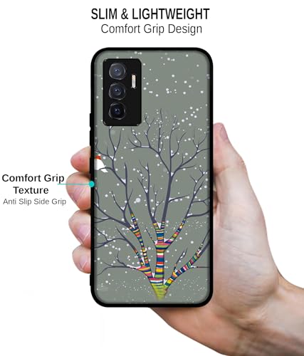 Image of Winter Pattern Print Design Premium 2D Printed Metal Back Case Cover for Vivo V23E 5G / Y75 4G