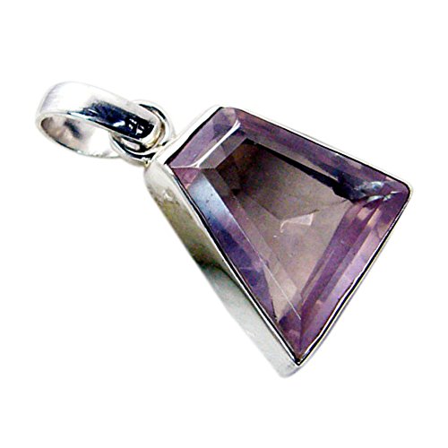 Pendentif quartz rose argent sterling pour éviter les allergies et les pierres perdues