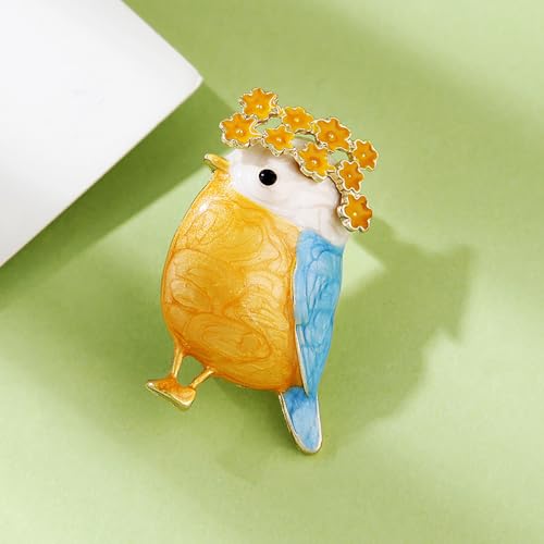 Image of Animal Brooch Pins Set Women Vintage Crystal Enamel Pin Rhinestone Peacock Bee Fish Bird ladybird Cat Retro Insect Shape Pins Jewelry for Men Christmas Mother's Day Xmas Gift (Bird)