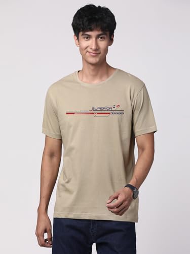Image of ADRO 100% Cotton Lycra Tshirts for Men Combo Pack of 3 | Regular Fit | Printed T Shirt | Round Neck Half Sleeve| Mens Tshirts