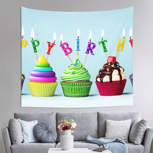 Tapiz para colgar en la pared con diseño de feliz cumpleaños para decoración festiva