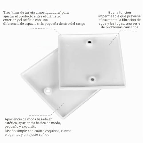 Miniatura 4 de 2 Piezas Placa De Cubierta Ciega, Cubiertas Eléctricas Para Enchufes, Agujeros De Pared, Placa Ciega Para Interruptores, Acabado Blanco, Con Tornillos 86 Mm X 86 Mm