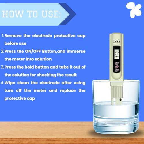 Image of HM Digital TDS3 TDS-3 Pocket TDS Meter Water Tester Meter with Leather Carry Case and Temperature Display