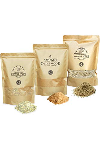 Smokey Olive Wood Sow 3X 1500mL Selección de serrín de Madera: Olivo, Naranjo y Nogal. Talla Nu00ba1: 0-1mm, NVW1-03-1.5L