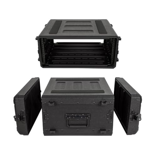 Image of 4U Rack Case Shallow 16 inch Depth, 19 inch Rackmount Flight Road Travel Case, Waterproof Protective Hard Case with Customized Foam, Wireless Mic System Storage /Amp /Effect /DJ Mixer