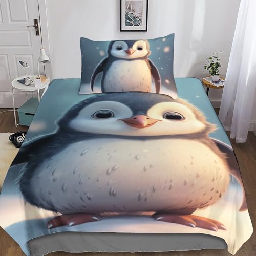 Parure de lit pingouin rigolo, idée cadeau idéale pour ado