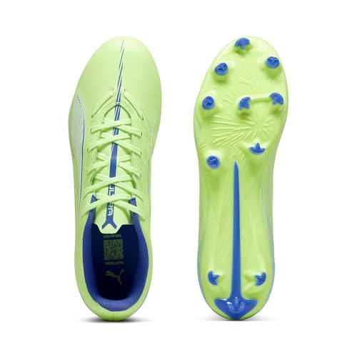 PUMA Puma Men's Ultra 5 Play Firm, Artificial Ground Soccer Cleats, Fizzy Apple-Puma White-Bluemazing, 9