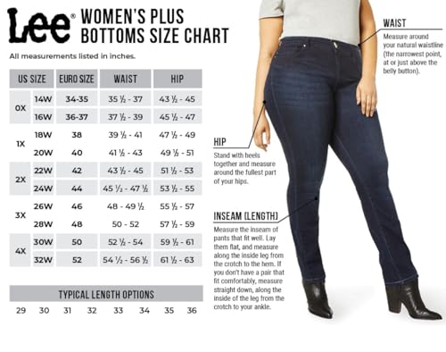 Lee Damenhose, Übergröße, knitterfrei, lockere Passform, gerades Bein, Espresso, 52 Mehr – Ansicht 5
