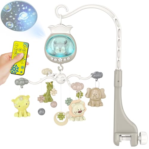 Crib Mobile with Music & Lights for Baby Bassinets