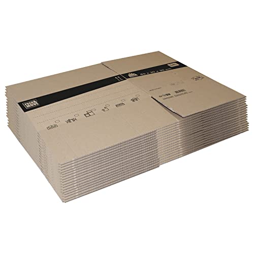 Pack de cajas de cartón para mudanza 54L - 60x30x30 cm - certificados FSC 70% - Pack and Move (40)