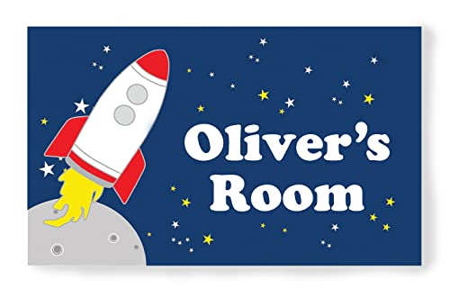 Stickers On Your Wall Personalised Rocket & Space Door Sign Vinyl Sticker Decal Children's Room Bedroom Kids