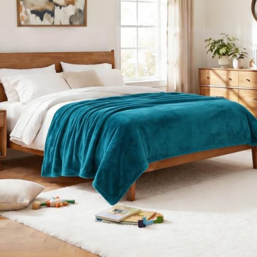Cozylux Plaid Coperta Pile Di Flanella 260Gsm, Coperta Matrimoniale Maxi 230 X 270 Cm, Coperta Divano Super Grande Calda E Morbida - Turchese, 270X230 - 7