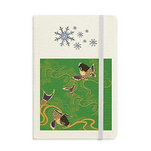 Carnet de notes épais PaintingJ ligné écriture croquis motif poissons jaunes design original