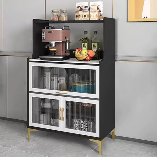 Étagère de cuisine rangement bois Nero meuble micro-ondes multi-rangements