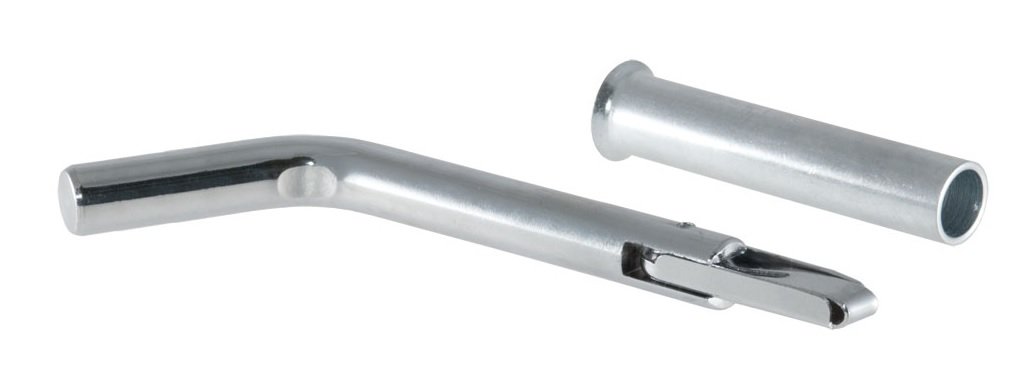 CURT 21561 Swivel Trailer Hitch Pin, 1/2-Inch Diameter with 5/8-Inch Adapter, Fits 1-1/4 or 2-Inch Receiver, Clear ZINC