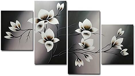 Wieco Art Large Floral Oil Paintings on Canvas Wall Art for Living Room Bathroom Home Decorations Elegant Blooming…