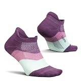 Feetures Elite Max Cushion No Show Tab Ankle Socks - Sport Sock with Targeted Compression - Peak Purple, M (1 Pair)