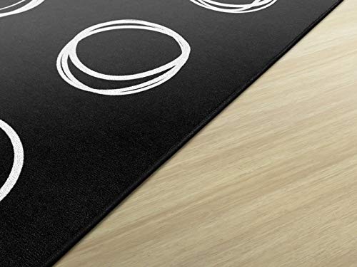 Flagship Carpets Circle Sampler Abstract Educational Area Rug for Kids Room or Childrens Classroom Carpet, Playroom or Home Learning, 10\'6\" x 13\'2\", Black