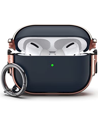 GuarzFun case for AirPods Pro 2nd Generation case 2022, Secure Lock Clip AirPod Pro 2 case, Hybrid Material, Full Body Protective Cover for New AirPod Pro 2 & AirPod Pro (Rose Golden + Blue)
