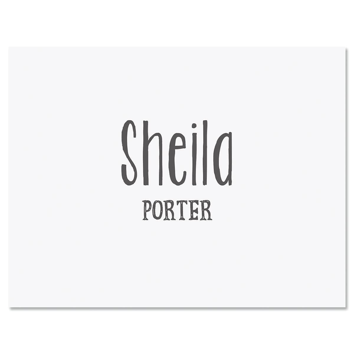 Rustic Script Personalized Note Cards - Set of 24 (1 design) 4-1/4" x 5-1/2" blank inside, Add Name, Graduation Gift, Thank You Card