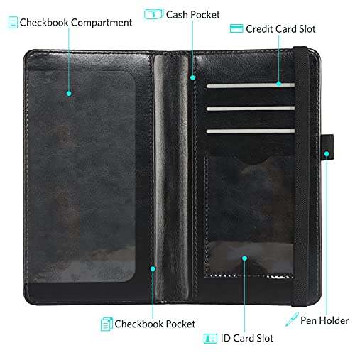 Cobak Checkbook Cover - Premium Leather Check Book Holder Wallet With Rfid Blocking Function For Men And Women,Black #TOP2