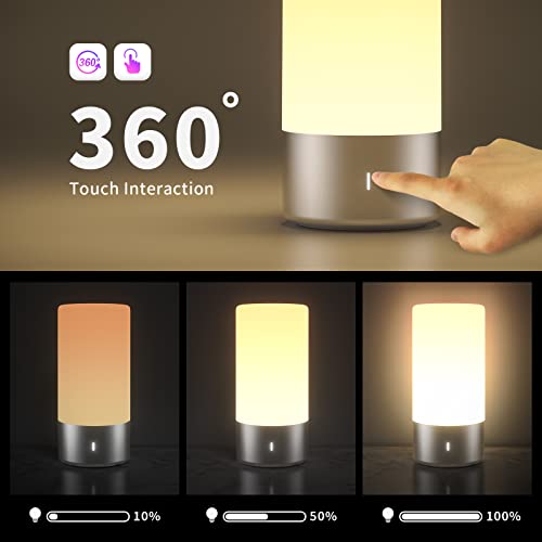 Smart Touch Table Lamps Compatible With Alexa And Google Assistant, Bluetooth & Tuya App Control, Table Lamp With Rgbcw Color Changing & Warm White Light, Led Night Lamp For Bedrooms And Living Room #TOP7