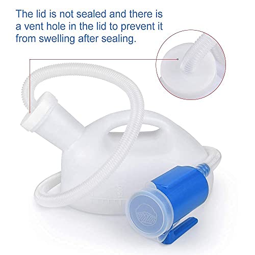 Urinals For Men, 2000Ml Urine Bottle For Men, Male Portable Pee Bottle, Spill Proof Men's Potty Portable Urinal, 45.2" Long Tube With Lid For Camping Car Travel Bed Emergency Urination Device #TOP4