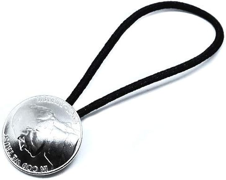 オールド 5セントコイン 直径21mm コンチョ ヘアゴム ブレスレット (トーマスジェファーソン):アメリカ 古銭 小銭 バングル アンクレット 髪留め シュシュ 硬貨