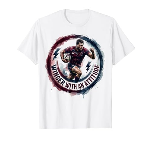 Winger Attitude Rugby Graphic T-Shirt Men White XL