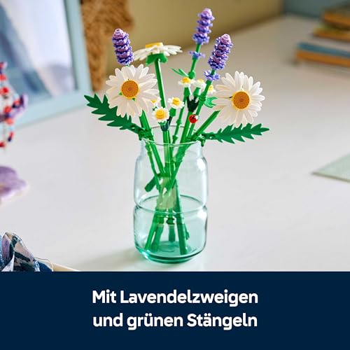 LEGO Botanicals Gänseblümchen - Strauß aus Kunstblumen mit Gänseblümchen & Lavendel - DIY Deko fürs Kinderzimmer - Geschenkidee zum Muttertag - 11508
