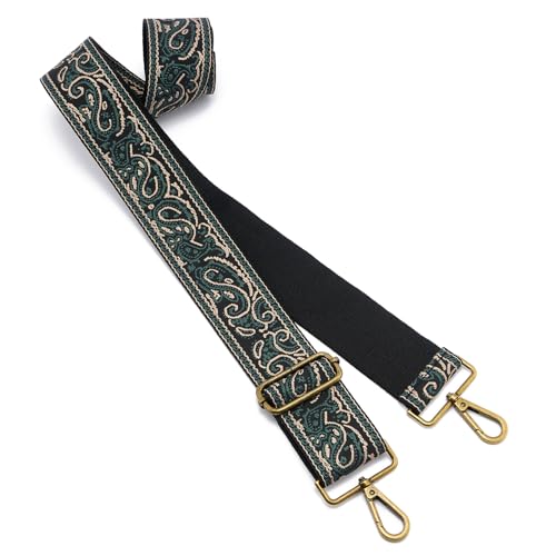 Image of ZOOEASS Bronze Buckles Purse Strap, 2 inch Wide Crossbody Handbag Strap Adjustable Replacement Shoulder Strap Vintage Embroidery