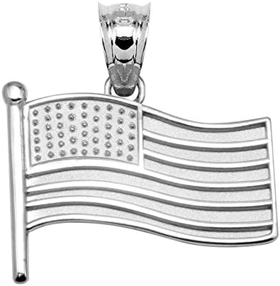 925 Sterling Silver American Flag Charm Pendant Necklace image 4