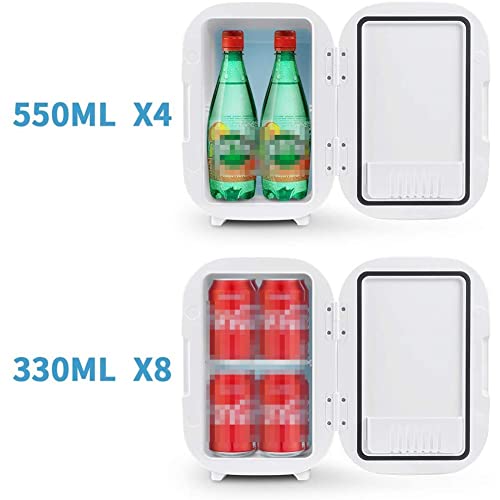 Mini koelkast, 6 liter draagbare koeler en warmer persoonlijke koelkast for huidverzorging, cosmetica, draagbare koelkast Geweldig for slaapkamer, kantoor, auto (wit) - Afbeelding 4