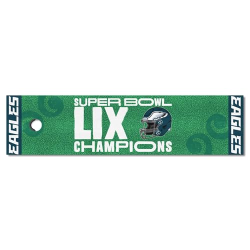 FANMATS 46240 2024-25 Super Bowl LIX Champions - Philadelphia Eagles Putting Green Mat | Green | 18