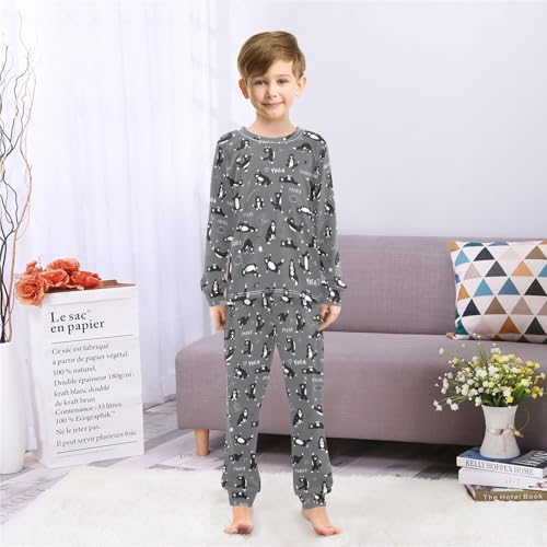 Cats Doing Yoga Cute Soft Pajama Set for All Seasons,Breathable Pjs Long Sleeve Sleepwear,Comfy Loungewear 2 Piece Underwear Set 8T4
