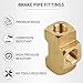 MuRealy 3-Way Female Brake Line Tee Union Fitting - Upgraded High Pressure 3/16 Brake Line Fitting, Brass Inverted Flare Tee Fitting for Fuel/AIR/Lquid/Gas (3/8-24 Thread, Inverted Flare)