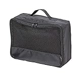 キャプテンスタッグ(CAPTAIN STAG) トラベルポーチ トラベルケース ガジェットケース 旅行 出張 パッキング 衣類収納 幅25×奥行19×高さ9cm Sサイズ ブラック UV-3006