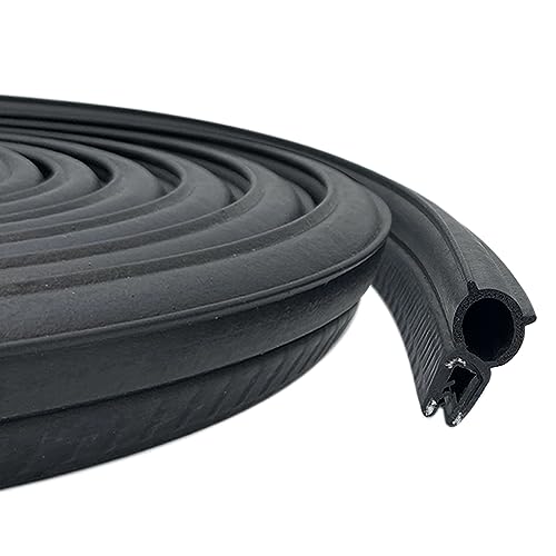 Image of Car Door Rubber Seal Strip with Top Bulb, Fit 1 /16 inch Edge, Automotive Weather Stripping Soundproofing Edge Guard Trim for Cars, Boats, RVs, Trucks and Home Applications, 10Ft