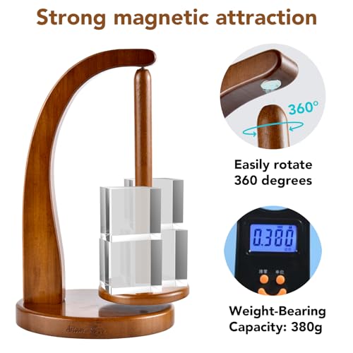 uloi crochet yarn holder - upgrade with crochet accessories storage attachment magnetic wooden yarn storage for knitting accessories perfect for crocheting and knitting projects walnut finish