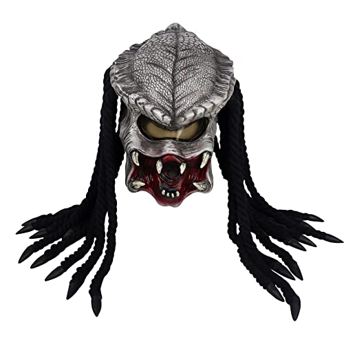 CAFELE Predator Helmet Alien Costume Movie Game Black Replica Mask for Halloween Masquerade Party Costume Props