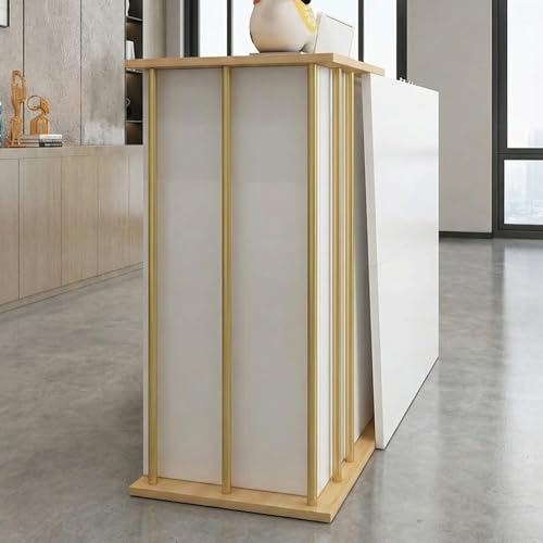 Image of Reception Desk for Office, Hotel, Clinic, Spa, Studio, Showroom, Hospital, School, Wooden Front Reception Counter Table with Finish for Workspace Area - (RCT-95 LPB L8W2)