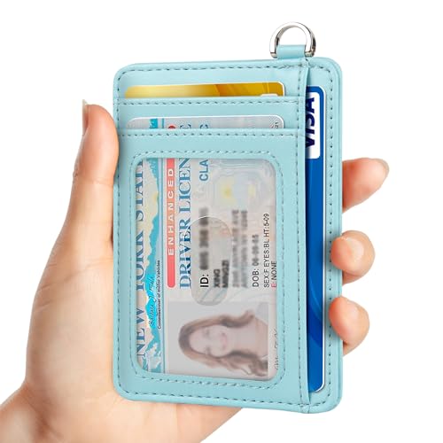 Image of Slim Minimalist Front Pocket Wallet, RFID Blocking Credit Card Holder Wallet with Detachable D-Shackle for Men Women
