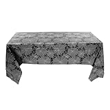 WATIIFUFU Mantel de Halloween Desechable Diseño de Telaraña Negra, Rectangular 1,4x3 M, Protección para Mesa en Fiestas y Cenas Temáticas, Decoración para Festivales y Eventos de Halloween