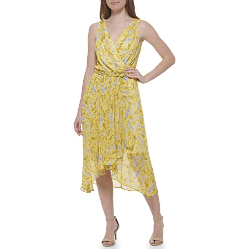 Image of Tommy Hilfiger Women's V-Neck Self Tie Midi Dress