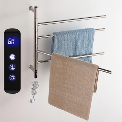 Toalleros eléctricos de pared con giro de 180 grados para secar ropa de baño sin ocupar espacio 2