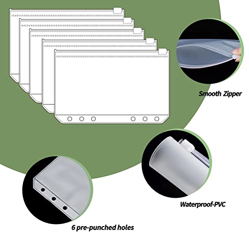Budget Binder With Zipper Envelopes,Cash Envelopes For Budgeting, Money Organizer For Cash, A6 Budget Binder With 8Pcs Cash Envelopes, 12Pcs Expense Trackers, 23Pcs Label Stickers #TOP5