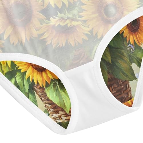 Retro Sunflower Toddler Girls Panties, Underwear Girls, 2T–8 Years4