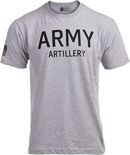 Ann Arbor T-shirt Co. Army Artillery Shirt | U.S. Military Physical Traning PT Infantry Workout Tee - (Arti L)